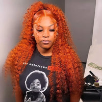 200 Density Ginger Water Wave Curly HD Lace Wig – Brazilian Human Hair