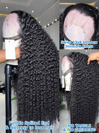 Natural Black Curly & Wave HD Lace Wig – 13x4 & 13x6 | 180% & 200% Density | 16–40 Inches