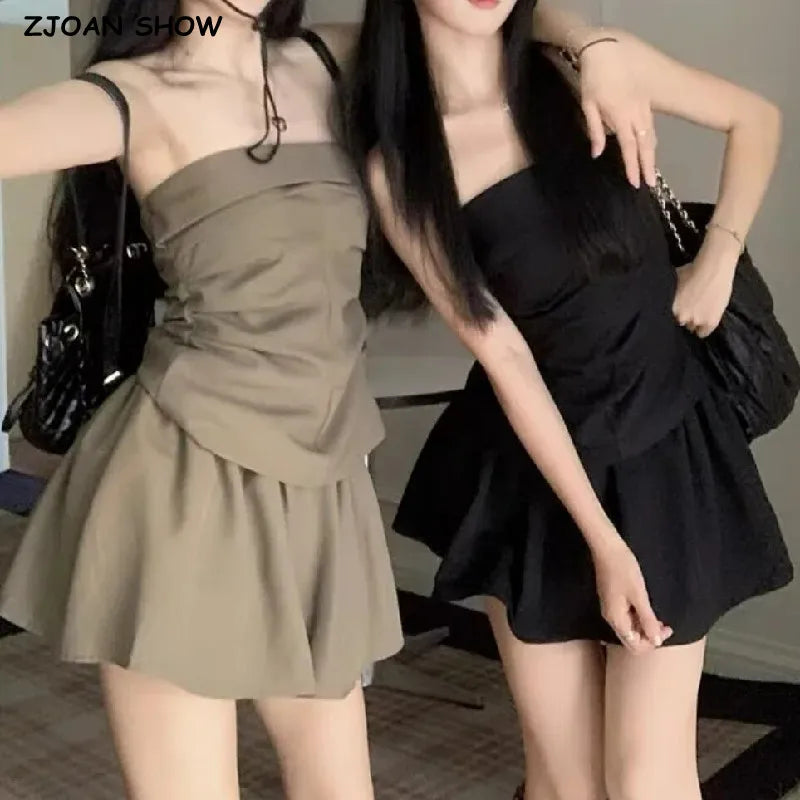 Strapless Tank Top & Mini Skirt Set