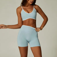 Color Contrast Backless Seamless Yoga Set
