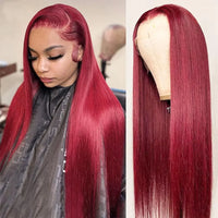 200 Density 99J Straight 13x6 HD Lace Front Wig – 46 Inch Human Hair