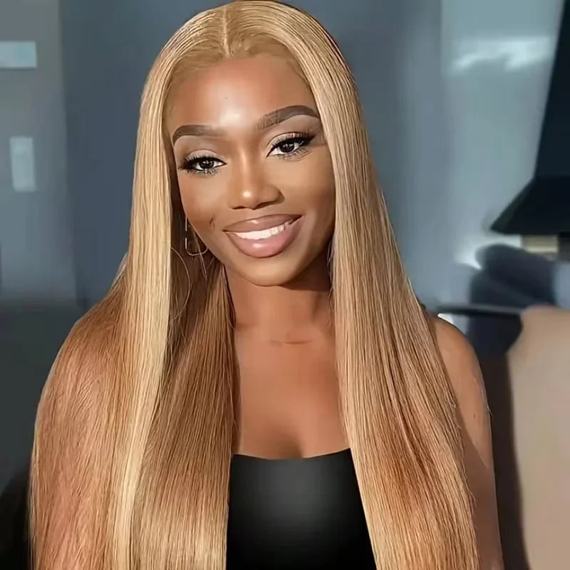 #27 Honey Blonde Straight HD Lace Wig – 13x4 & 13x6 | 200% & 220% Density | 18–36 Inches