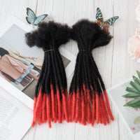 Human Hair Dreadlock Extensions – 1B Red