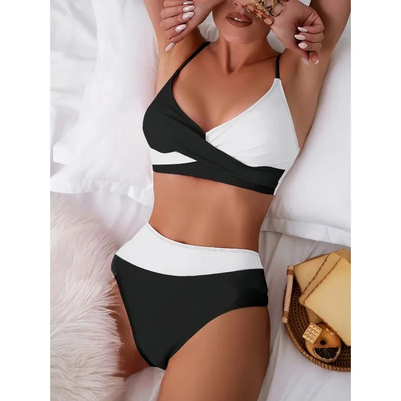 Patchwork Two-Piece Bikini Swimsuit