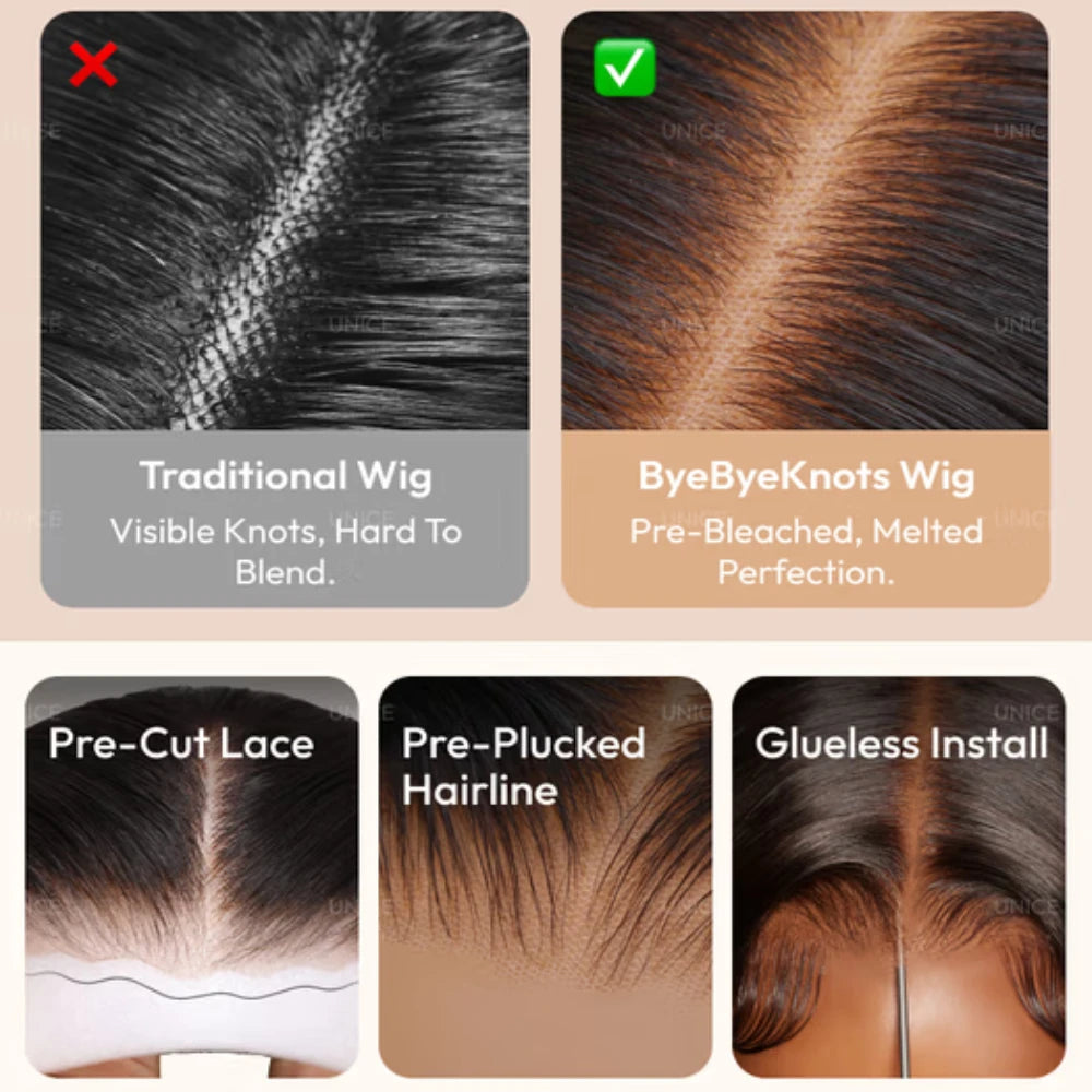 Yaki Straight Glueless Wig – 7x5 HD Lace with Feathered Layers