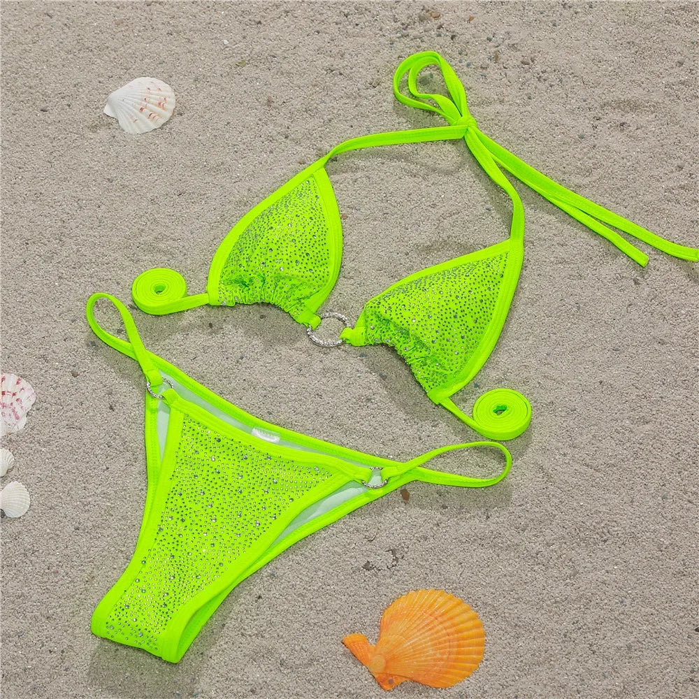 Rhinestone Micro Bikini Set