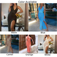 Elastic Crochet Beach Maxi Dress