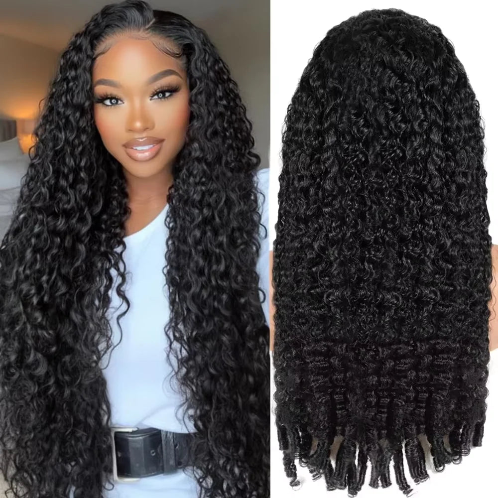 Burmese 220% Curly Human Hair Wig HD Transparent Lace Front 13x6 13x4 with Natural Baby Hair 40-46 Inch For Women