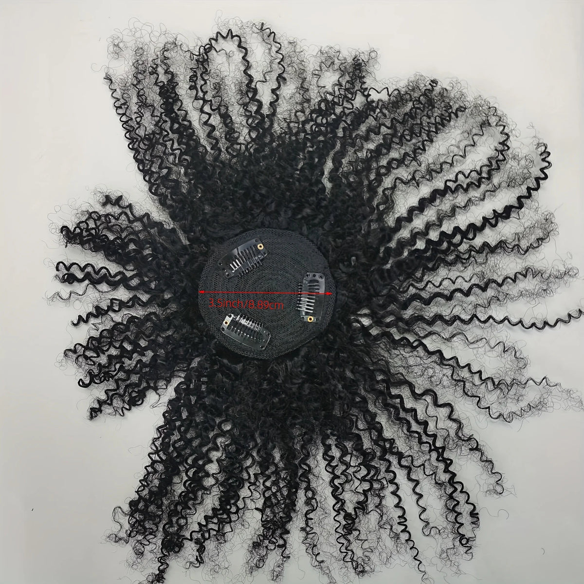 Afro Kinky Curly Hair Topper with Bangs