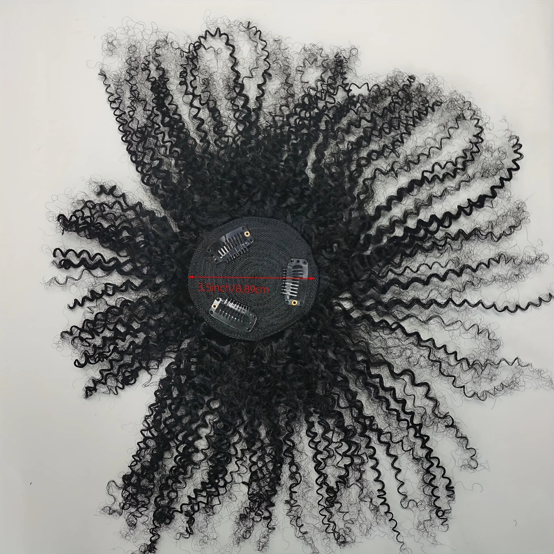 Afro Kinky Curly Hair Topper with Bangs