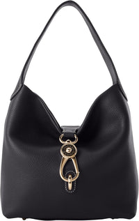 Women'S Small Logo Lock Sac Shoulder Bag in Pebble Grain Leather, with Signature Closure