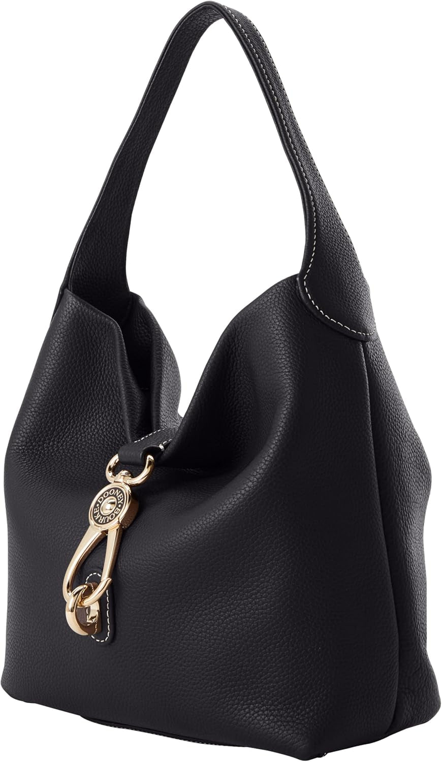 Women'S Small Logo Lock Sac Shoulder Bag in Pebble Grain Leather, with Signature Closure