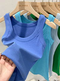 Ribbed Round Neck Tank Top
