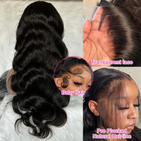 Natural Black Body Wave HD Lace Wig – 5x5 | 13x4 | 13x6 | 150% & 180% Density