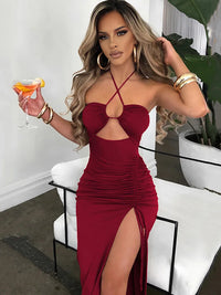 Sleeveless Backless Bodycon Midi Dress