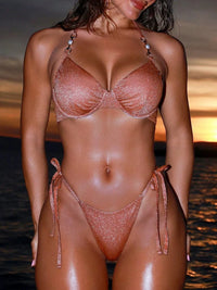 Halter String Push-Up Bikini Set