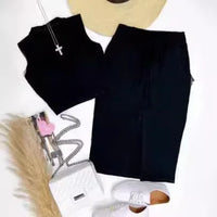 Lace-Up High Waist Crop Top & Midi Skirt Set