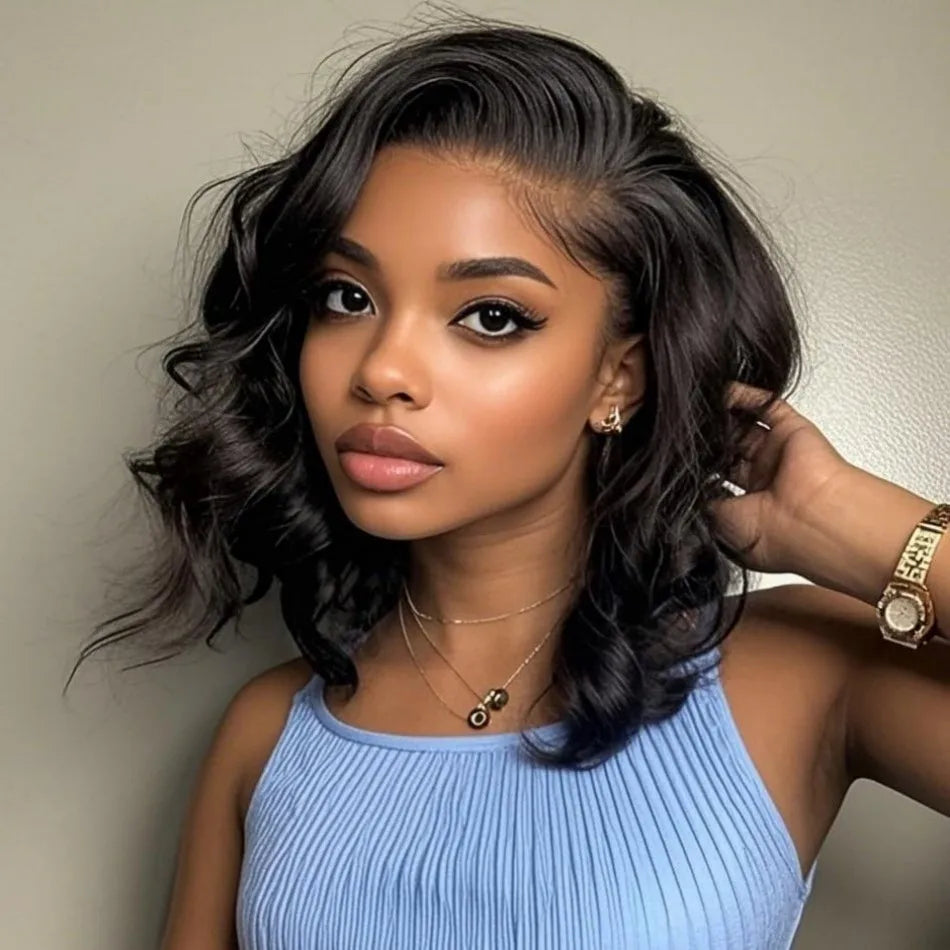 Body Wave Short Bob Wig – HD Lace Frontal & Closure