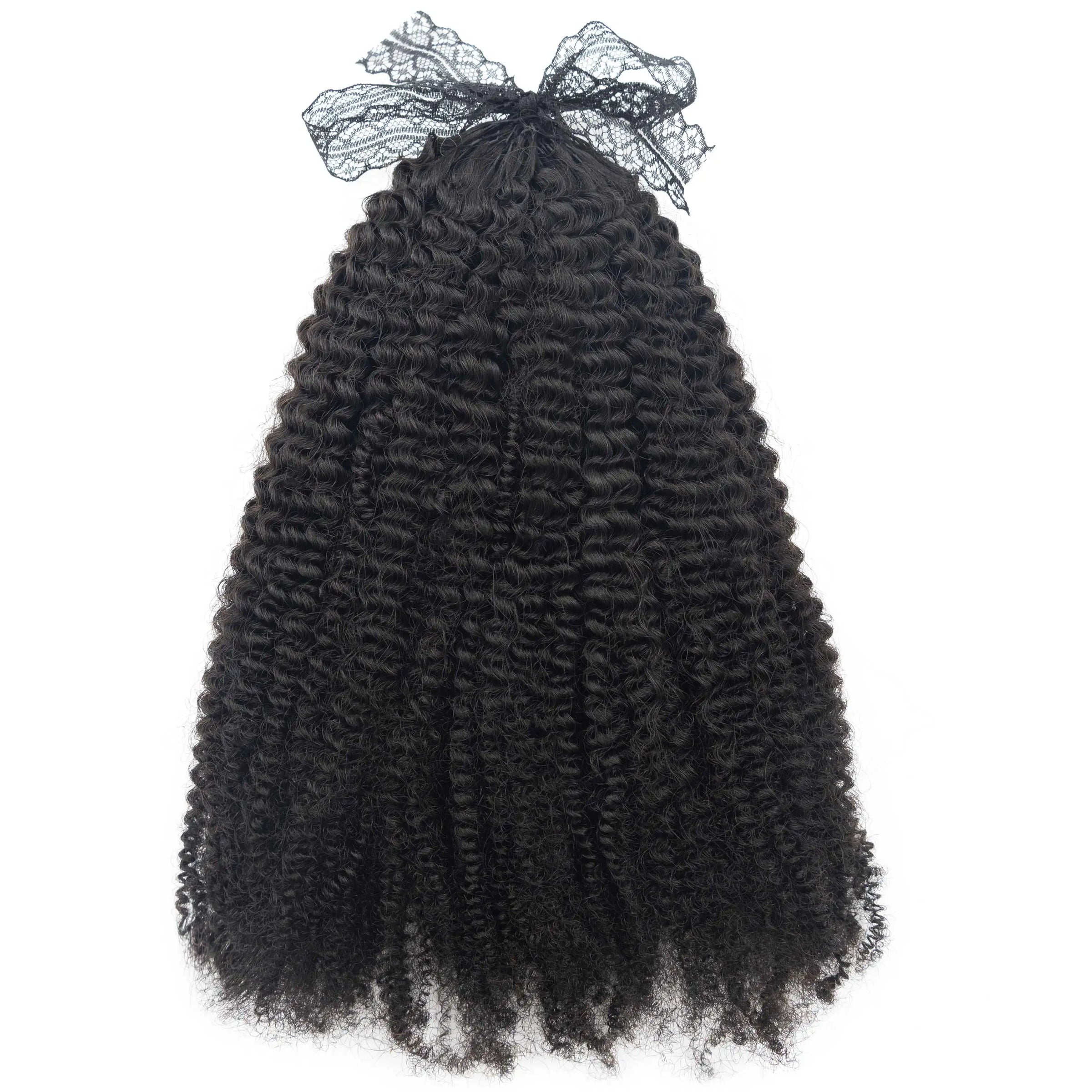 Soft Fashion Feather Crochet Hair Extensions 100% Human Hair Crochet Curly for Braiding Hair Extensions