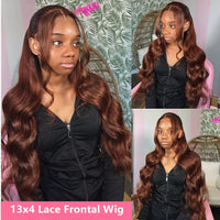 Chocolate Brown Body Wave HD Lace Front Human Hair Wig