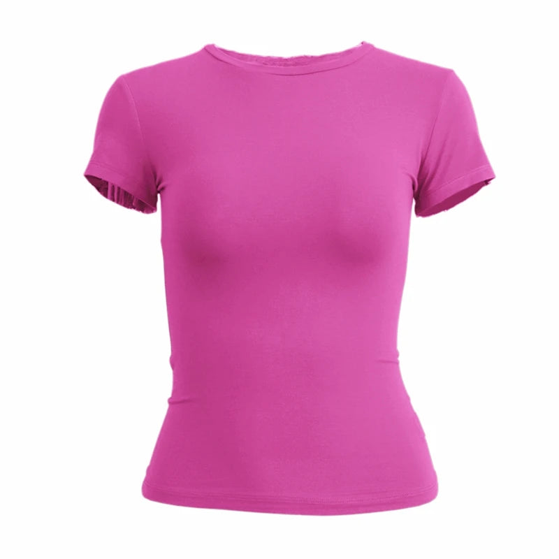 Slim Fit O-Neck Knit Sheath Tee
