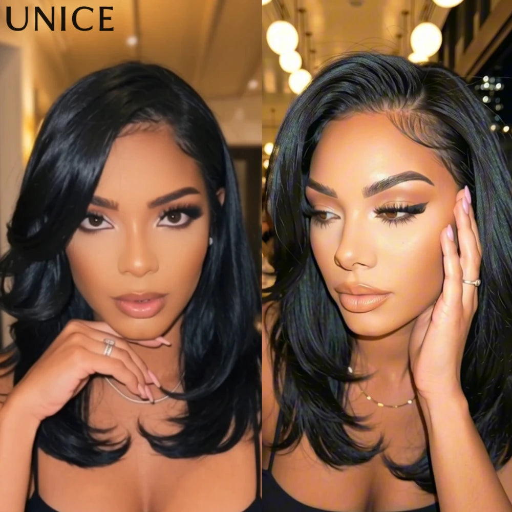 Yaki Straight Glueless Wig – 7x5 HD Lace with Feathered Layers