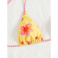 Tie-Front Three-Point Bikini Set