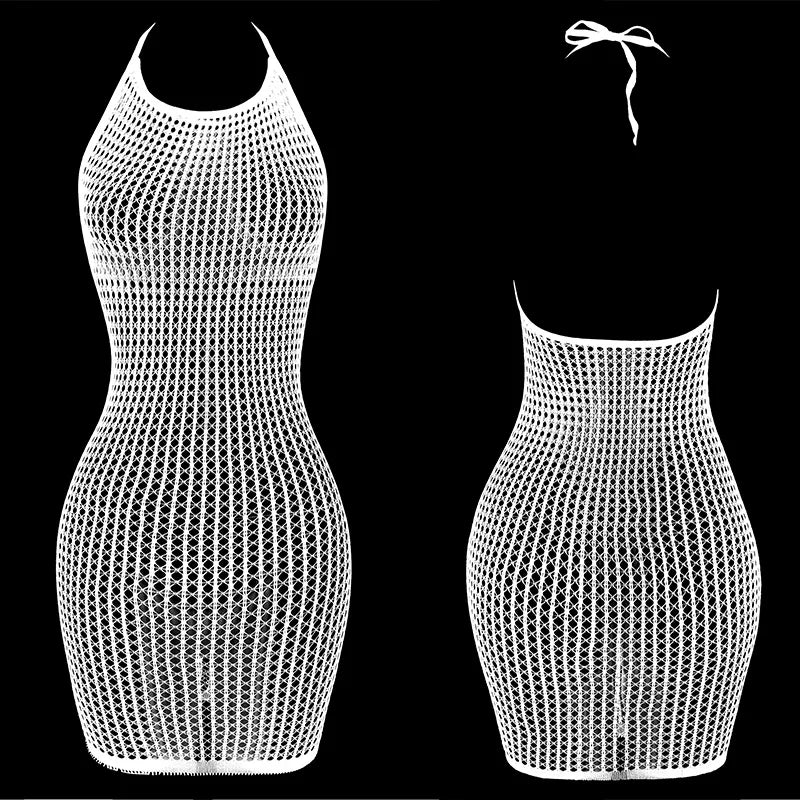 Fishnet Hollow Out See-Through Beach Cover-Up