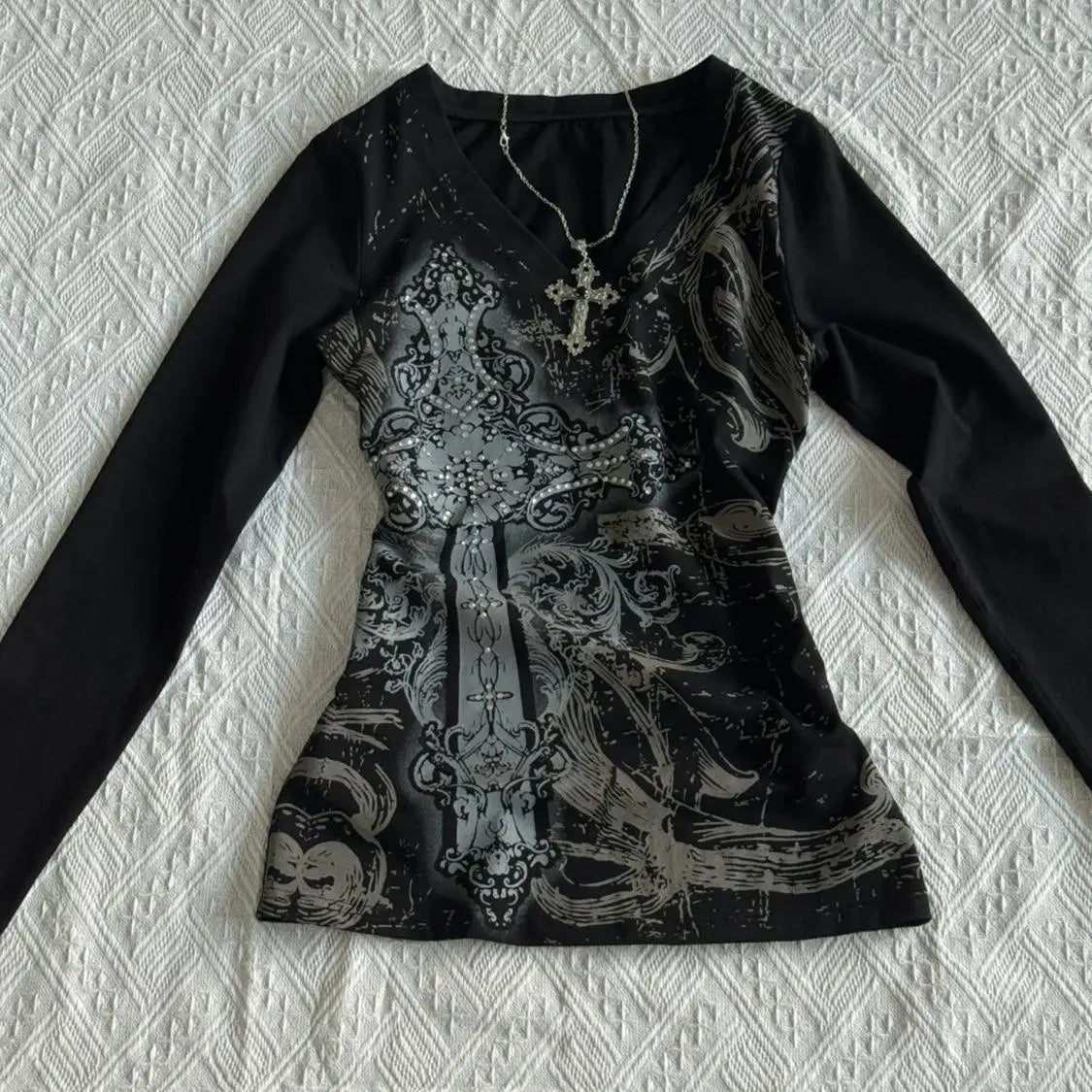Y2K Vintage Gothic Long Sleeve Tee