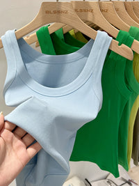 Ribbed Round Neck Tank Top