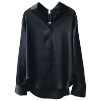 Long Sleeve Turn-Down Collar Blouse