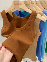 Ribbed Round Neck Tank Top