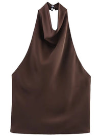 Satin Halter Corset Vest Top