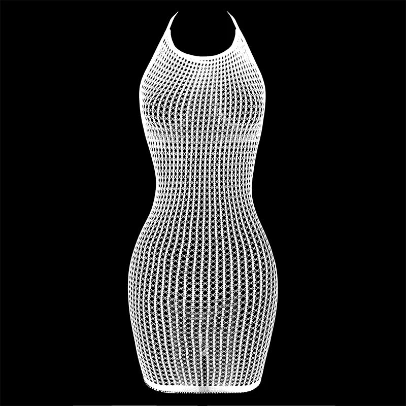 Fishnet Hollow Out See-Through Beach Cover-Up