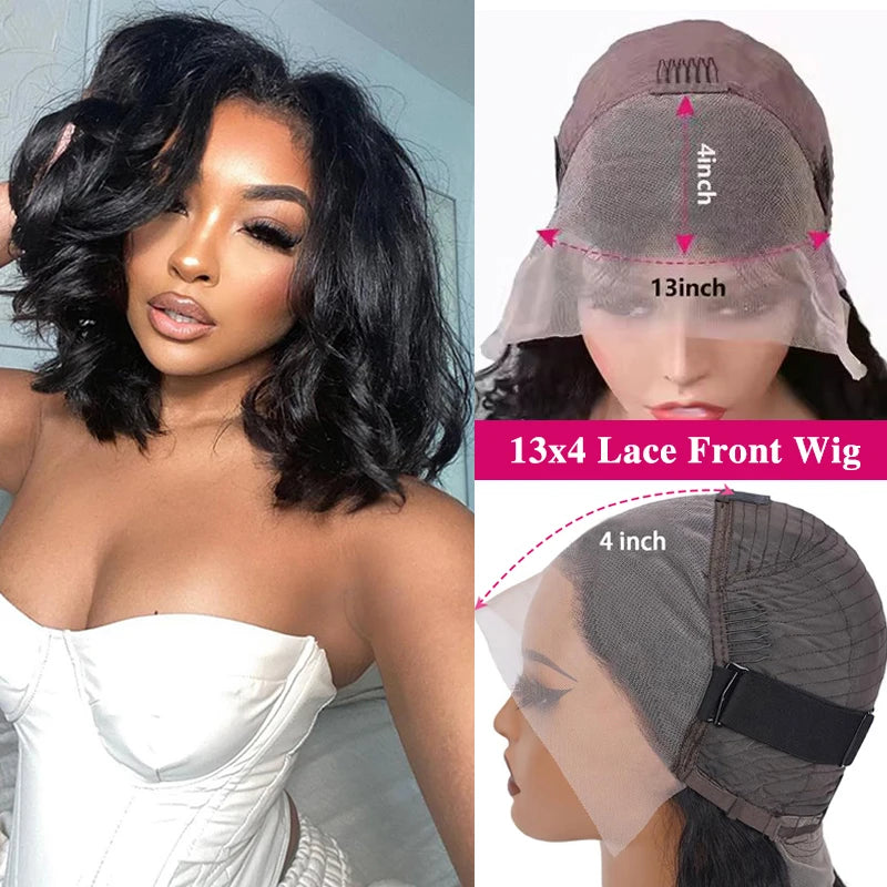 Body Wave Bob Wig – Natural Black 13x4 & 13x6 | Short Lengths