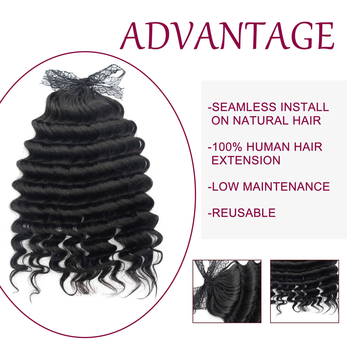 Soft Fashion Feather Crochet Hair Extensions 100% Human Hair Crochet Curly for Braiding Hair Extensions