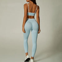 Color Contrast Backless Seamless Yoga Set