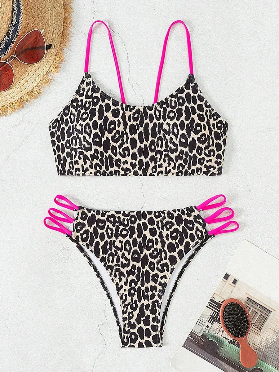 High Waist Bandeau Brazilian Bikini Set