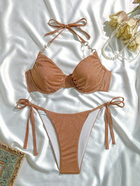 Halter String Push-Up Bikini Set