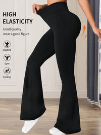 High Waist Slim Flare Trousers