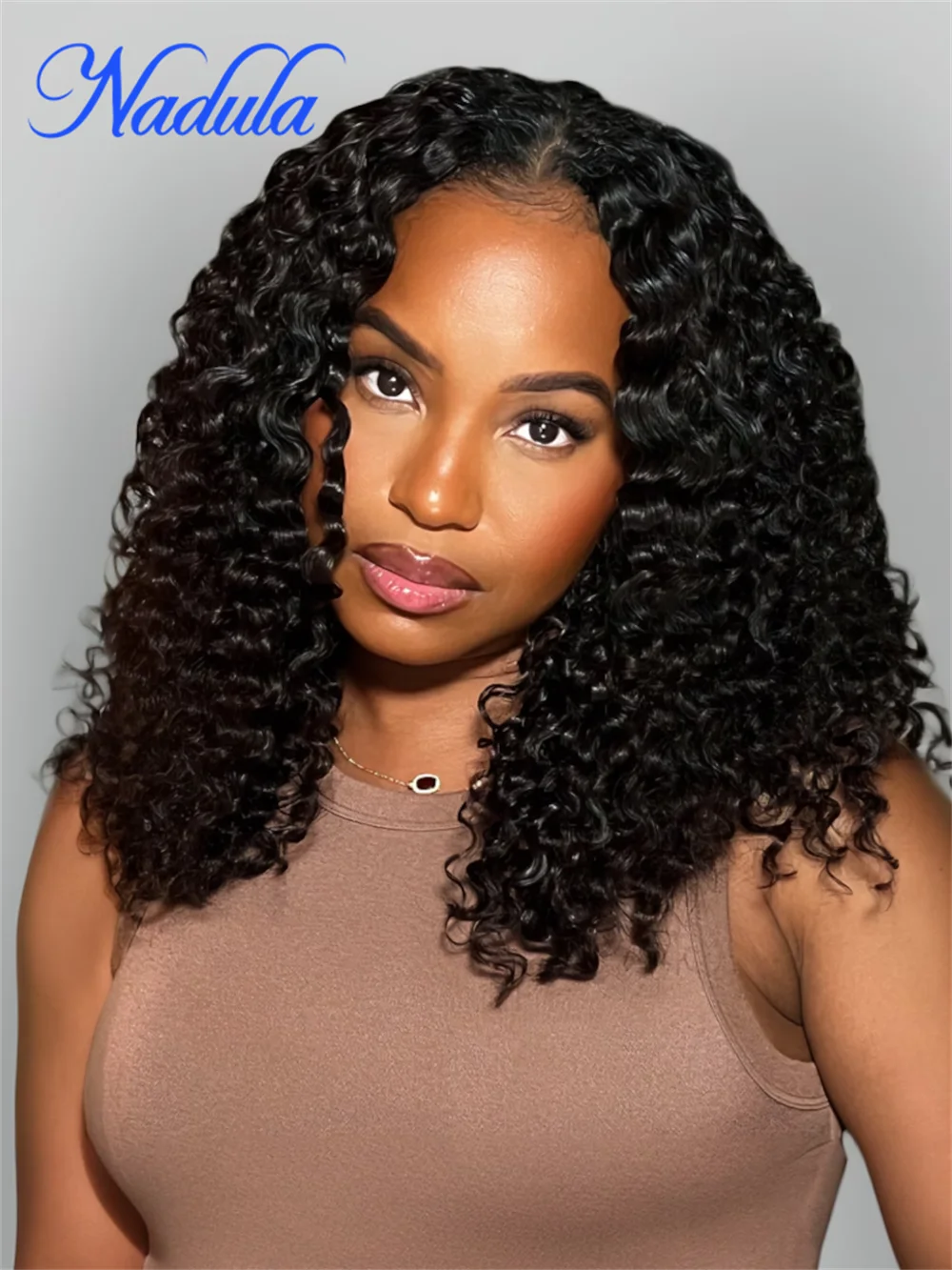 V-Part Jerry Curly Glueless Human Hair Wig