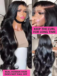 Body Wave HD Lace Wig – Natural Black 13x4 & 13x6 | 180–220 Density