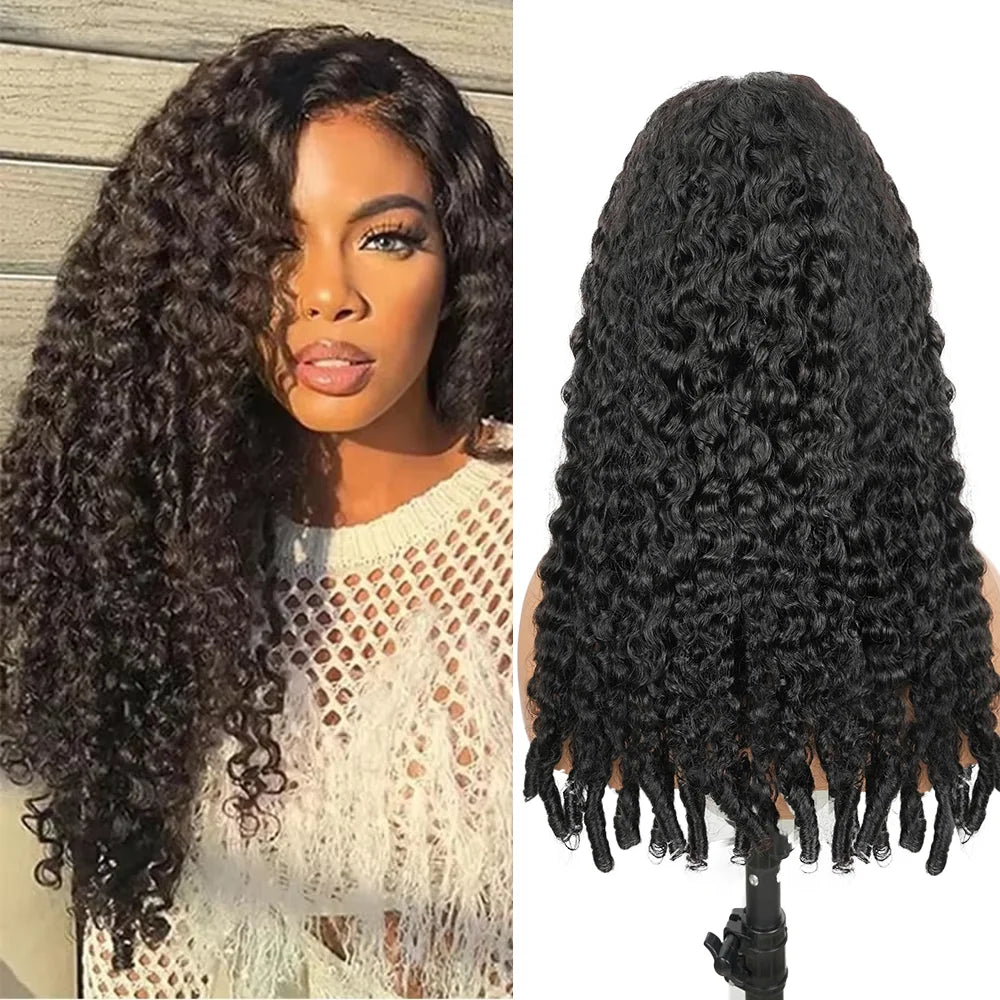 Burmese 220% Curly Human Hair Wig HD Transparent Lace Front 13x6 13x4 with Natural Baby Hair 40-46 Inch For Women