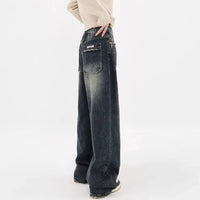Harajuku Y2K Loose Jeans Women'S Streetwear Retro Fashion High Waisted Pants High Street Loose Wide Leg Denim Pants Women