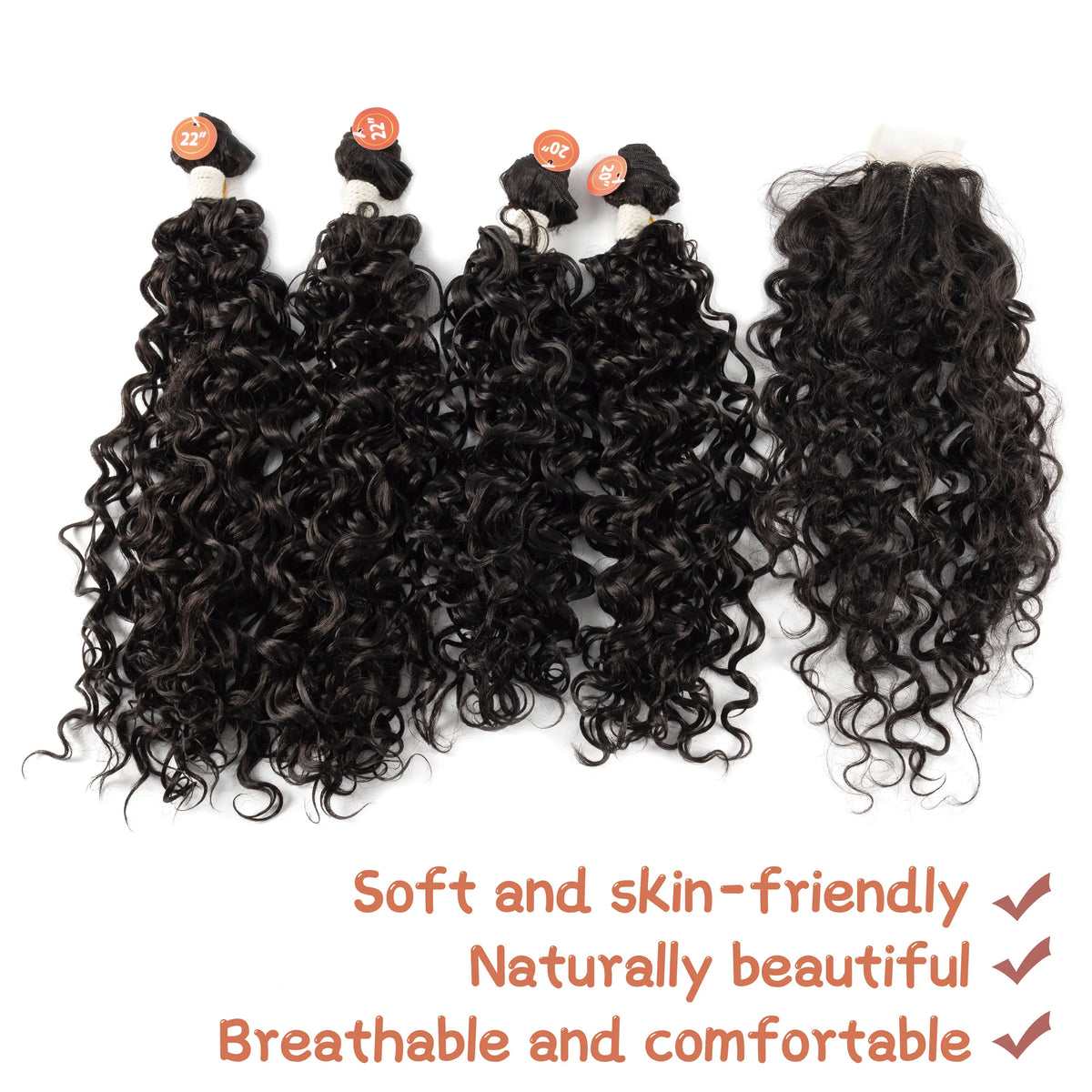 Color #2 Synthetic Curly Lace Hair Bundles