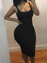Sleeveless Solid Mini Tank Dress