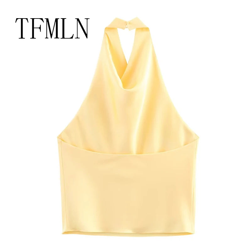 Backless Halter Neck Waistcoat Top