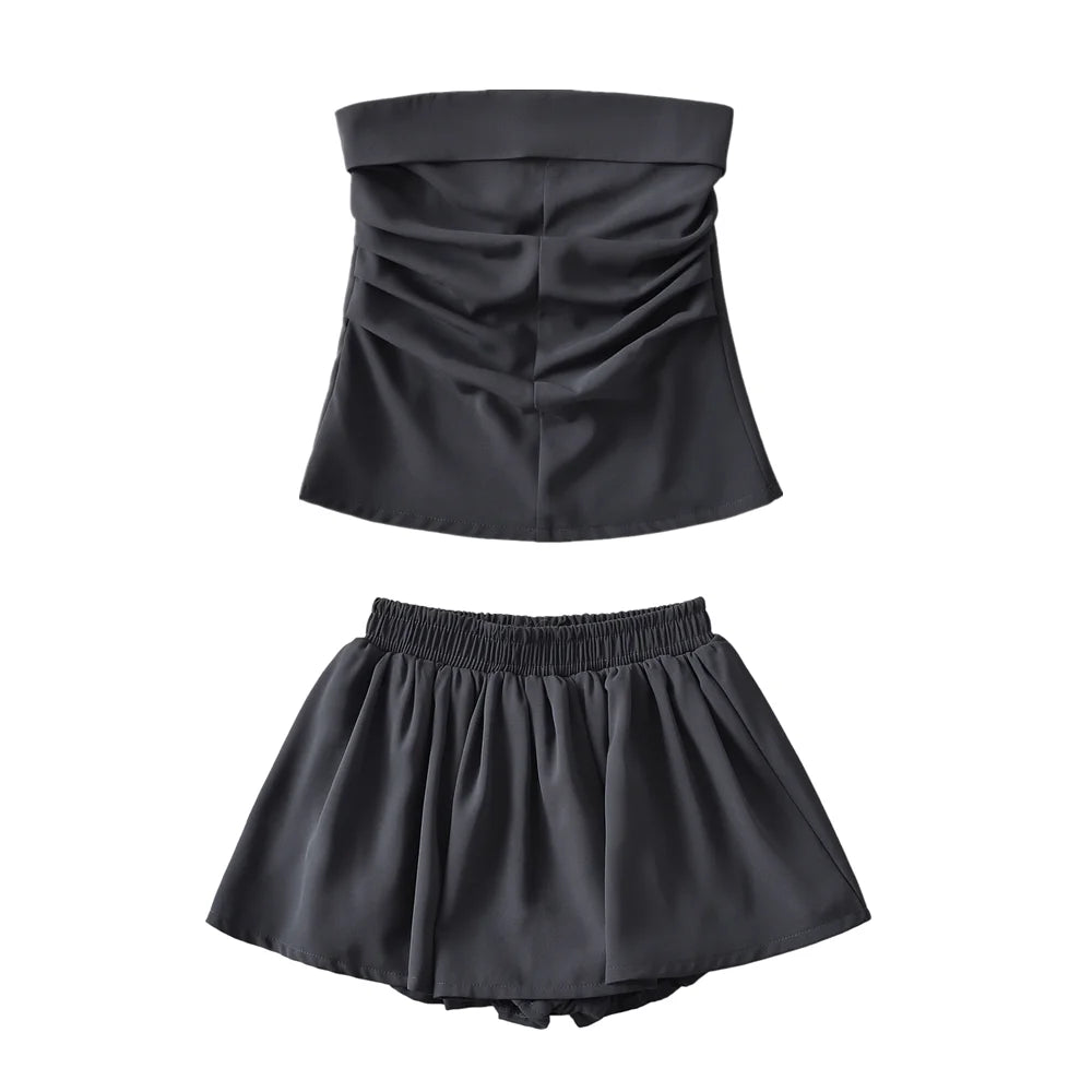 Strapless Tank Top & Mini Skirt Set