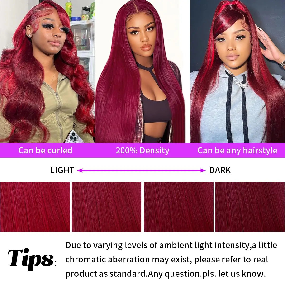 99J Burgundy Straight HD Lace Wig – 13x4 & 13x6