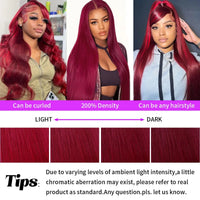 99J Burgundy Straight HD Lace Wig – 13x4 & 13x6